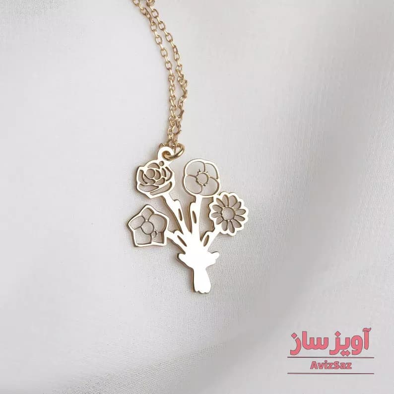 گردنبند دسته گل رز کد 101670