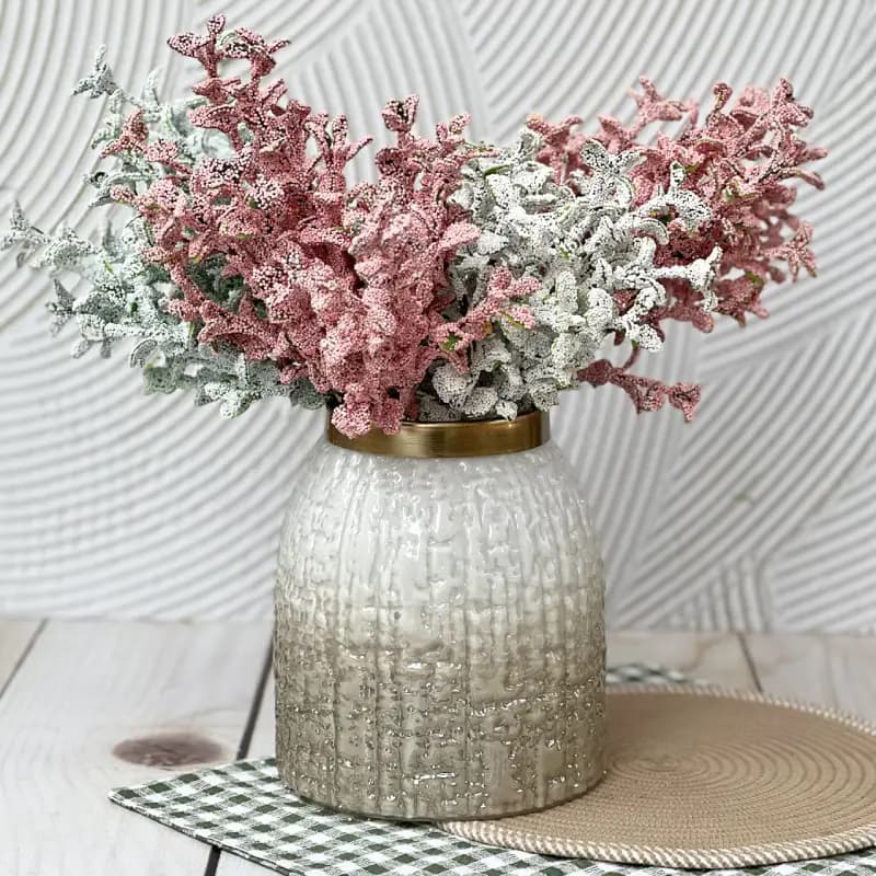 گلدان شیشه ای استوانه ای کوتاه