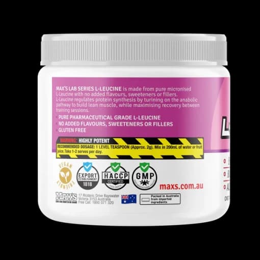 ال لوسین مکسس 100 گرم MAX’S L-Leucine — تصویر ۲