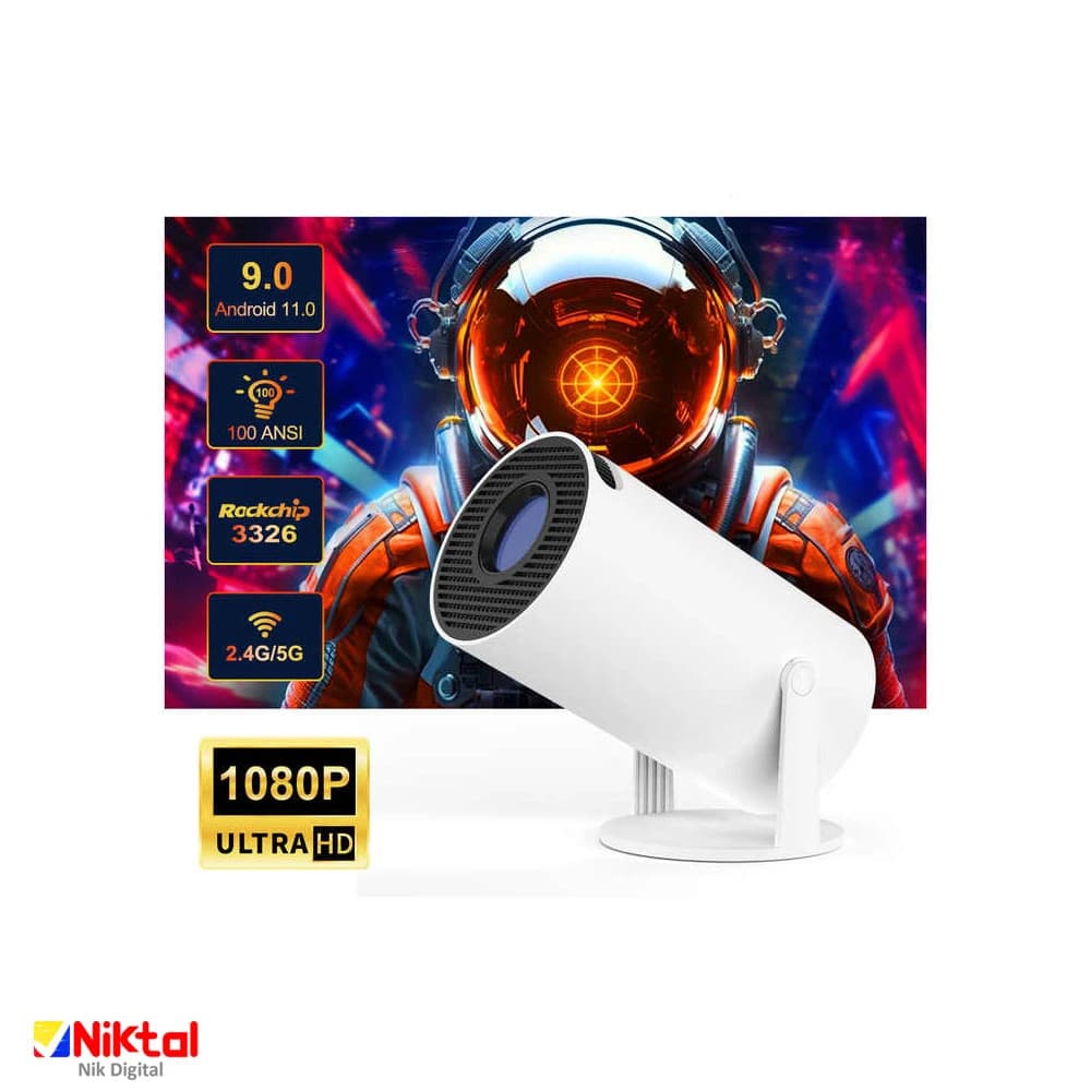 ویدئو پروژکتور مدل HY300A | سیستم‌عامل اندروید | WiFi داخلی و وضوح تصویر 1080P — تصویر ۱۱