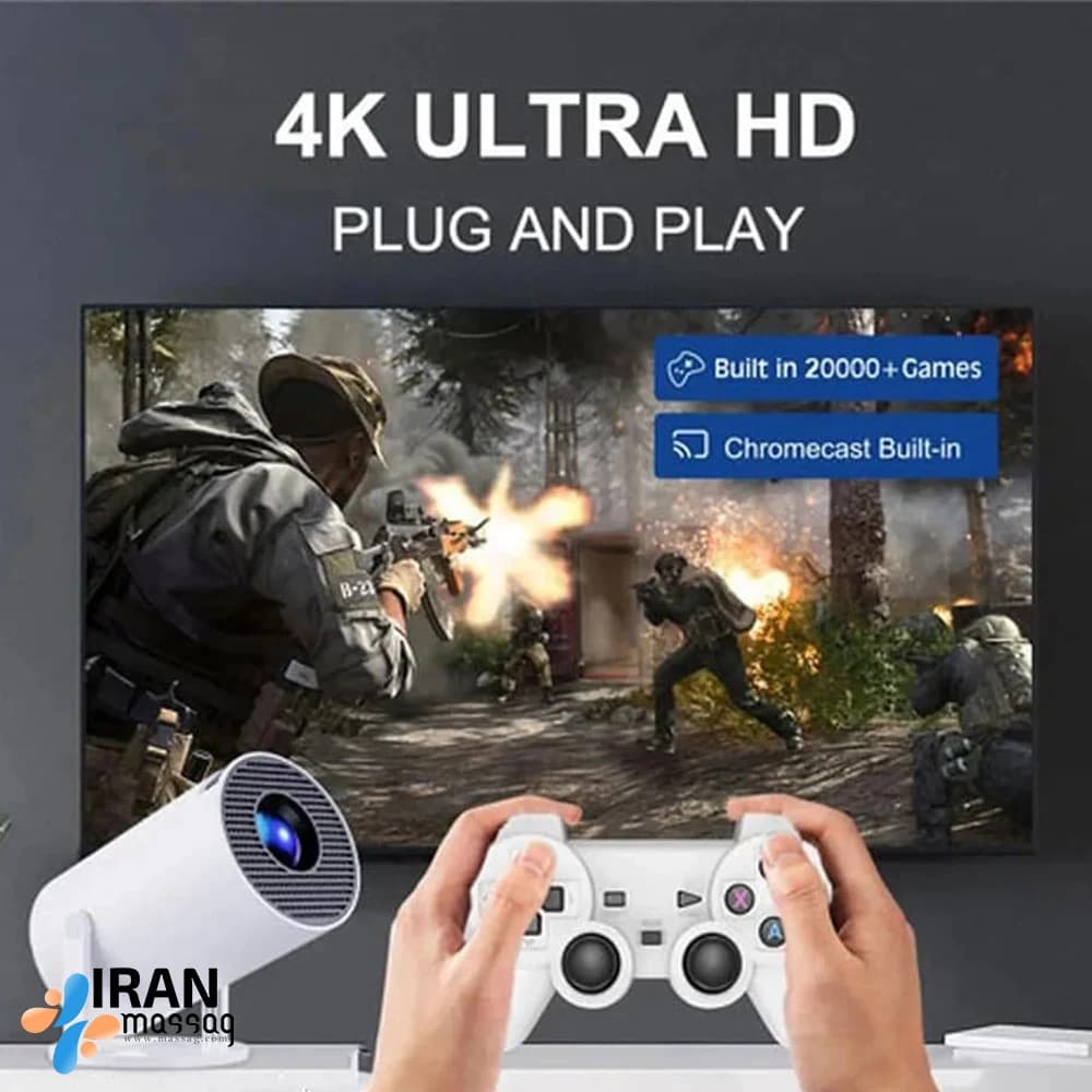 ویدئو پروژکتور مدل HY300A | سیستم‌عامل اندروید | WiFi داخلی و وضوح تصویر 1080P — تصویر ۴
