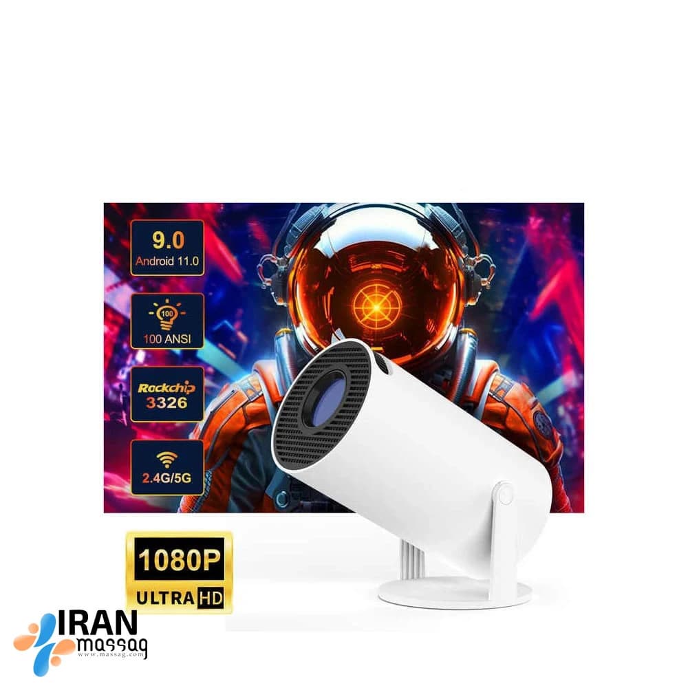 ویدئو پروژکتور مدل HY300A | سیستم‌عامل اندروید | WiFi داخلی و وضوح تصویر 1080P — تصویر ۵