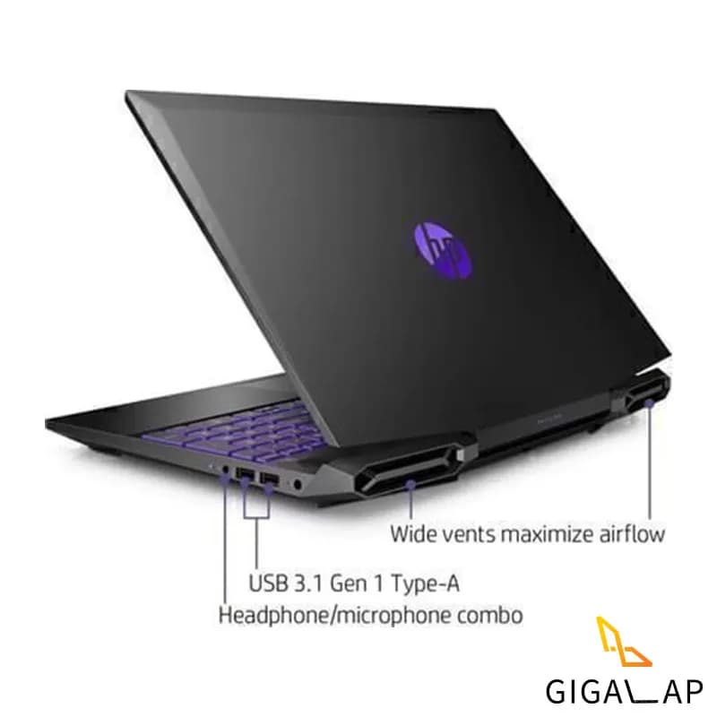 لپ تاپ گیمینگ HP PAVILION 15X مدل RYZEN 7 4800H 16GB 1TB SSD 6GB GTX 1660Ti 15,6 INCH FHD 144Hz — تصویر ۲