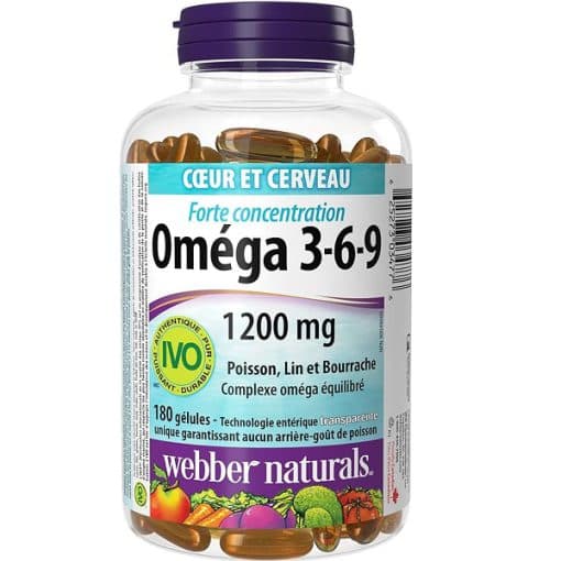 امگا 369 وبر نچرالز 1200 میلی گرم 180 عدد Webber Omega 3-6-9 — تصویر ۲