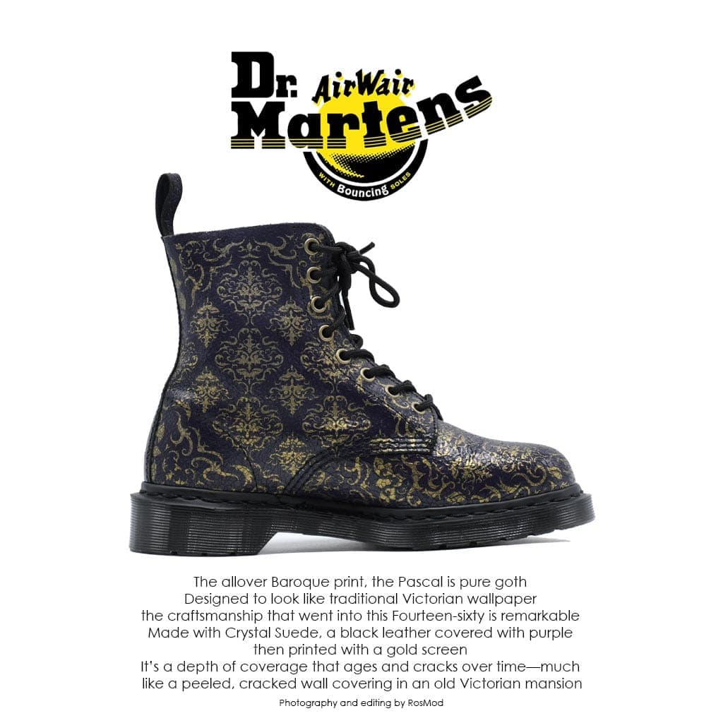 بوت دکتر مارتینز – Dr Martens Pascal Purple Baroque Cristal Suede — تصویر ۳