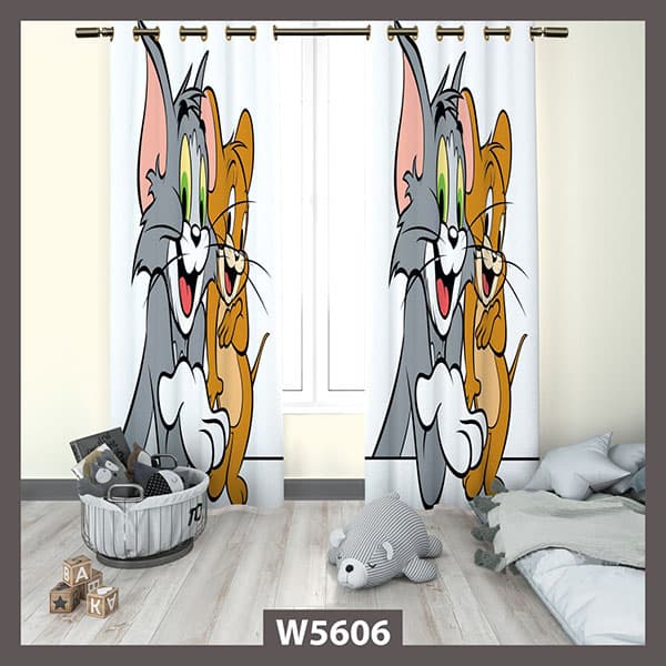 پرده چاپی طرح تام و جری کد W5606
