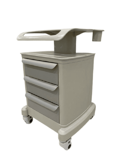 ترالی پزشکی کشودار سه طبقه پلاستیک فشرده Medical trolley — تصویر ۳
