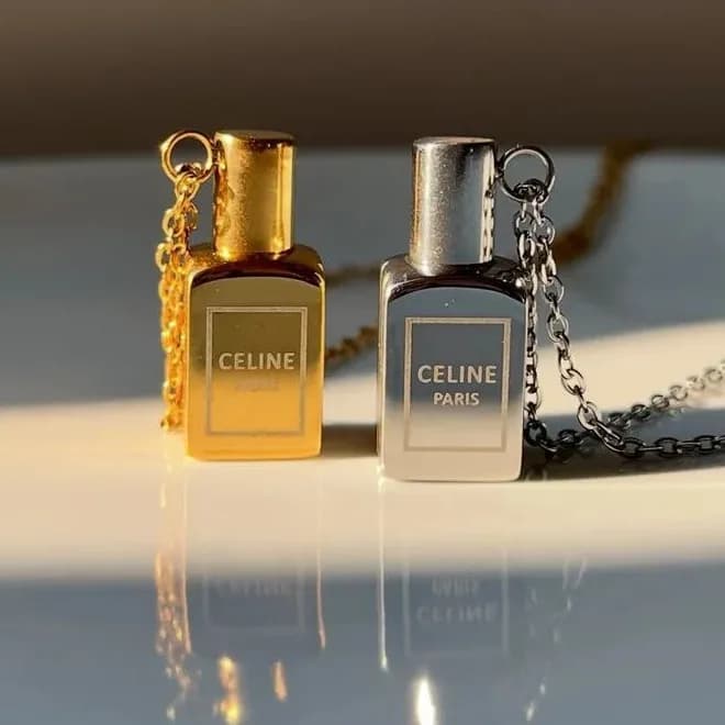 گردنبند عطر یار – ست دو نفره – یونیسکس زنانه و مردانه رنگ طلایی و نقره ای استیل رنگ ثابت — تصویر ۲