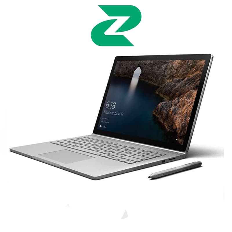 لپ تاپ استوک صحفه لمسی 14 اینچی مایکروسافت مدلSurface Book 1 پردازنده i5 رم 8 گیگابایت 128 گیگ SSD گرید ++A — تصویر ۵