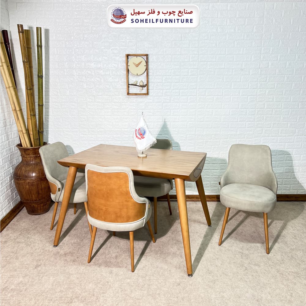 ست ناهارخوری چوبی 4نفره مدل نگار سهیل