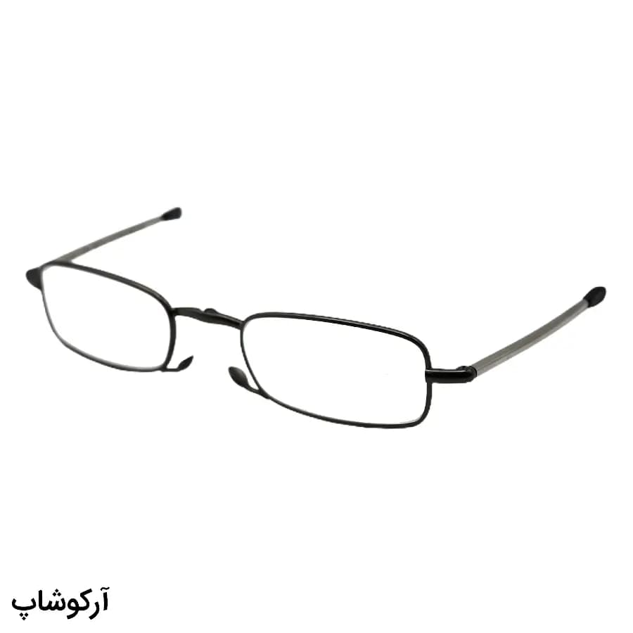 عینک مطالعه نزدیک بین با نمره +1.50 فریم مستطیلی، رنگ نوک مدادی و دسته آنتنی و جمعشونده مدل HD0520 — تصویر ۵