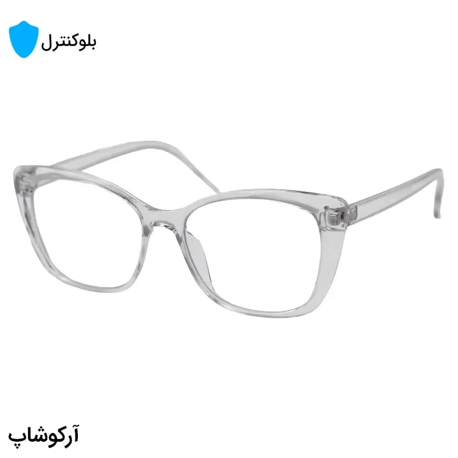 عینک زنانه بلوکنترل با فریم شکل چشم گربه‌ای، رنگ شفاف، جنس کائوچو و لنز بلوکنترل کره‌ای برند SKY مدل 28016 — تصویر ۴