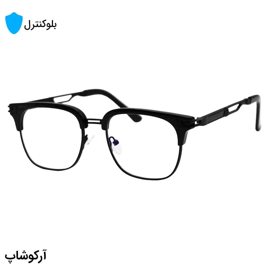 عینک بلوکنترل با فریم شکل کلاب مستر، رنگ مشکی، برند میباخ و لنز بلوکنترل کره‌ای برند SKY مدل 3402 — تصویر ۳