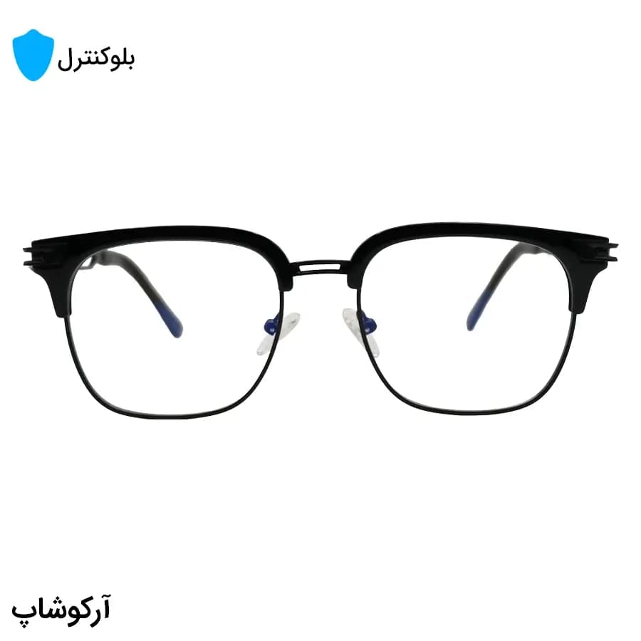 عینک بلوکنترل با فریم شکل کلاب مستر، رنگ مشکی، برند میباخ و لنز بلوکنترل کره‌ای برند SKY مدل 3402 — تصویر ۲