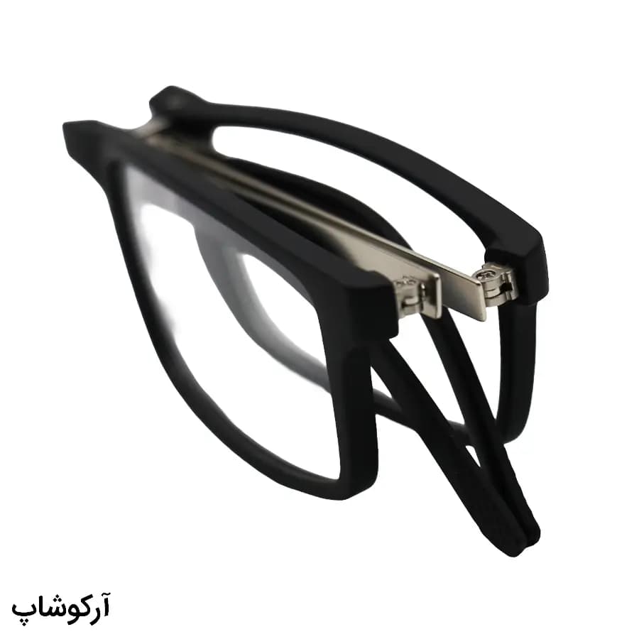 فریم عینک طبی طرح تاشو، با فریم مستطیلی، از جنس کائوچو، رنگ مشکی و دسته جمع شونده تونی هیلتون مدل G387 — تصویر ۵