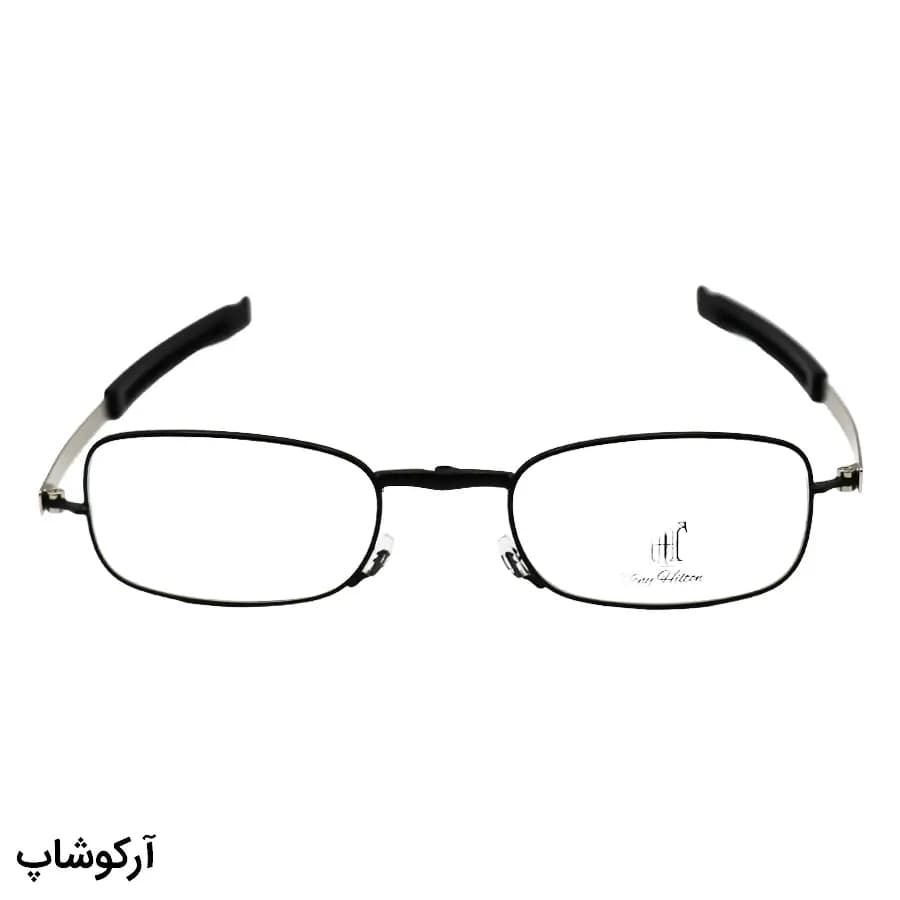 عینک طبی طرح تاشو، با فریم مستطیلی، از جنس فلزی، رنگ مشکی و دسته جمع شونده تونی هیلتون مدل 2119 — تصویر ۵