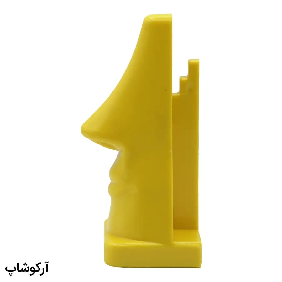 استند عینک رو میزی با رنگ زرد، طرح صورت و بینی و جنس پلاستیکی مدل 993000 — تصویر ۳