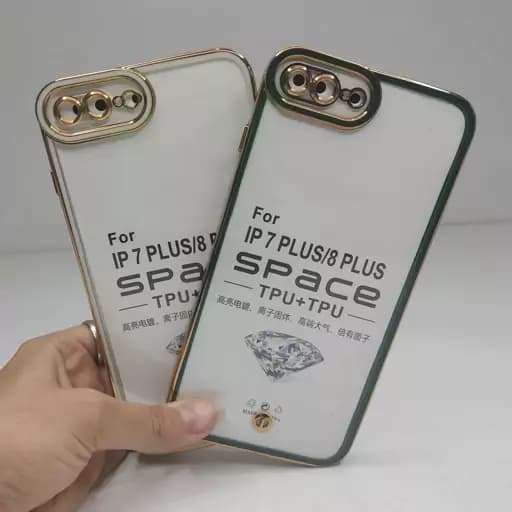 گارد گوشی آیفون 7 پلاس و 8 پلاس کاور شفاف دور رنگی مناسب آیفون 7plus و 8plus