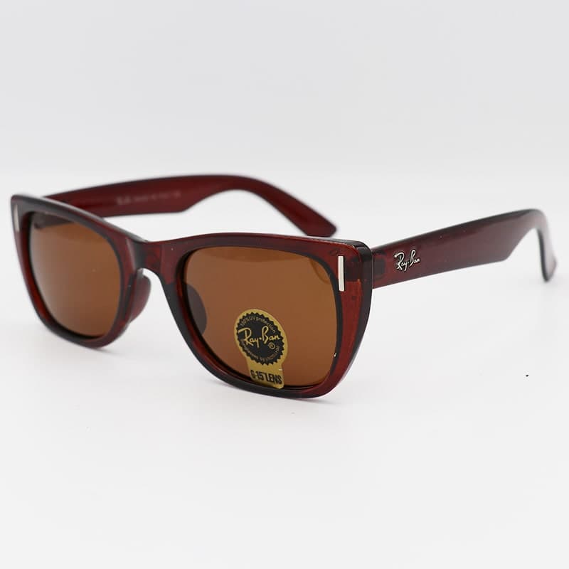 عینک آفتابی Ray-Ban با فریم قهوه‌ای، مستطیلی شکل، لنز قهوه ای و پلاریزه مدل P4029 — تصویر ۲