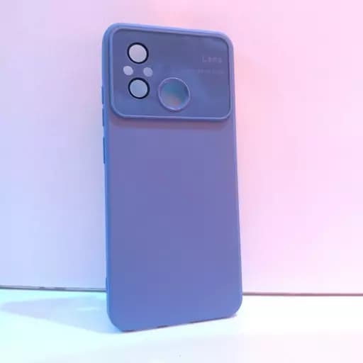 گارد محافظ Redmi 12c با محافظ لنز دوربین کاور ردمی 12 آبی کم رنگ شیائومی redmi 12c