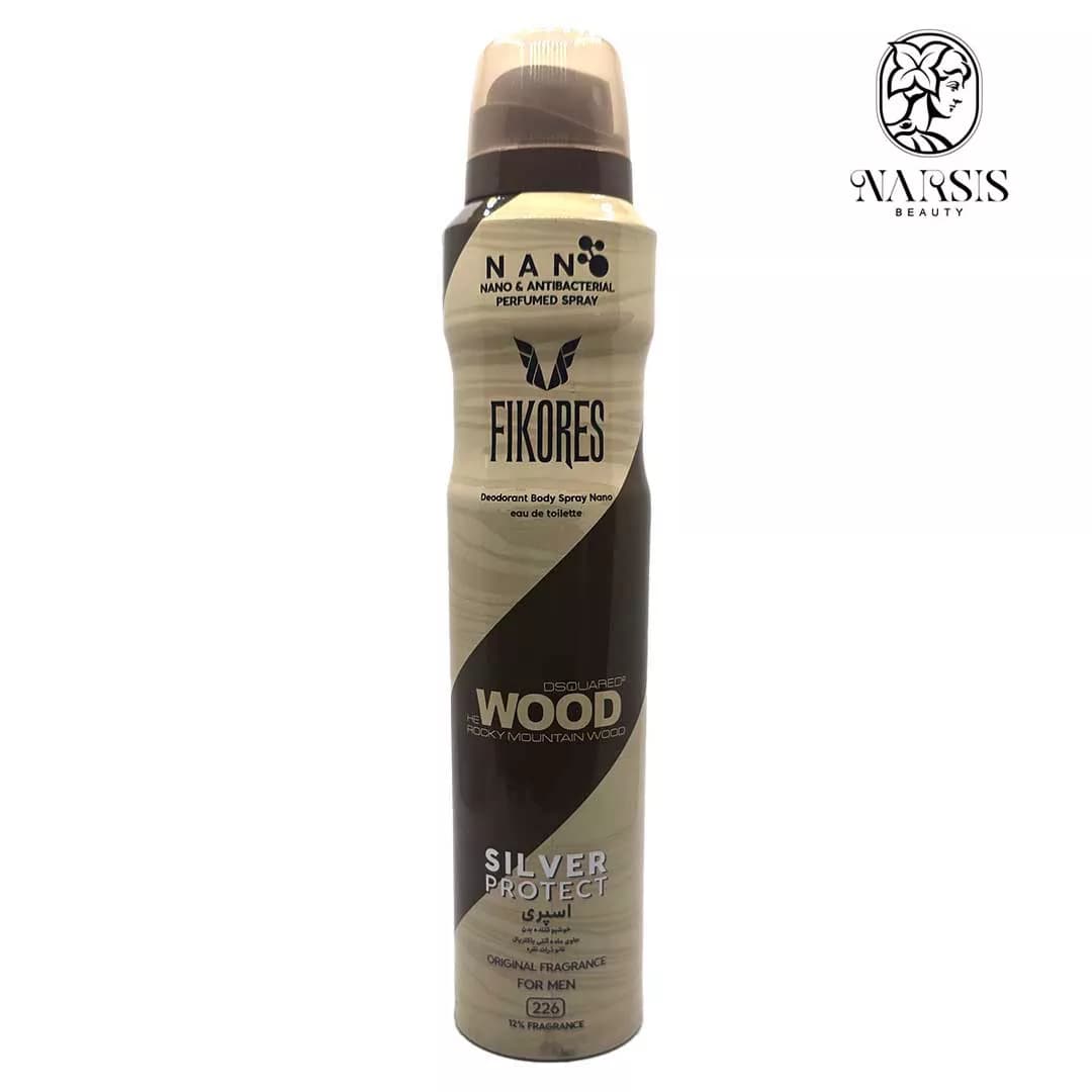 اسپری بدن مردانه فیکورس مدل wood