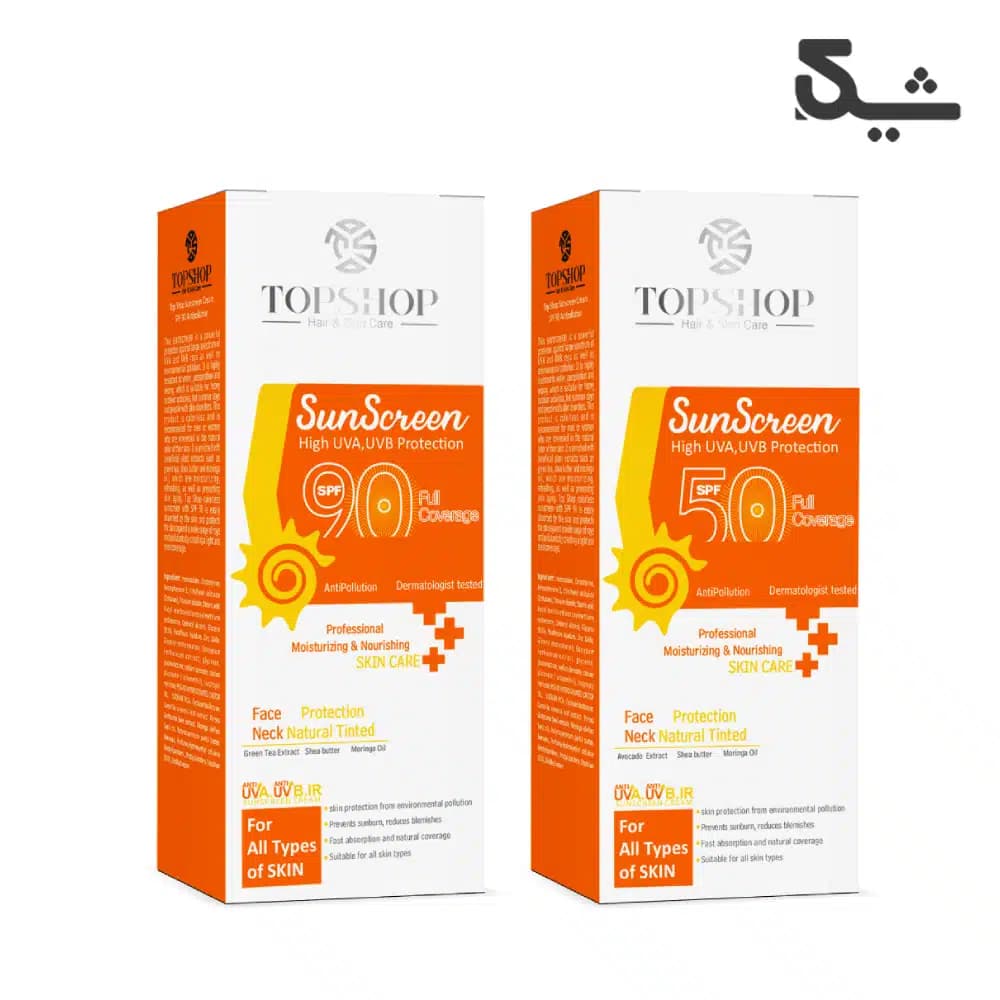 کرم ضد آفتاب بی رنگ SPF 50 تاپ شاپ محافظ در برابر آلودگی هوا 50 میل — تصویر ۲