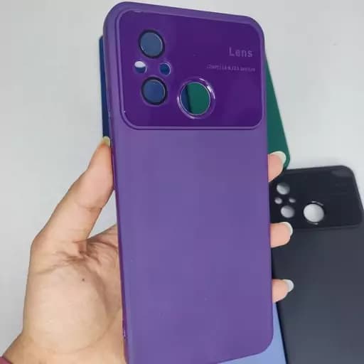گارد محافظ Redmi 12c با محافظ لنز دوربین کاور ردمی 12 آبی پررنگ شیائومی redmi 12c
