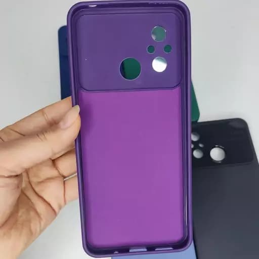 گارد محافظ Redmi 12c با محافظ لنز دوربین کاور ردمی 12 آبی پررنگ شیائومی redmi 12c — تصویر ۴