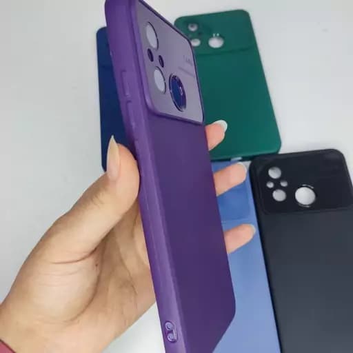 گارد محافظ Redmi 12c با محافظ لنز دوربین کاور ردمی 12 آبی پررنگ شیائومی redmi 12c — تصویر ۲