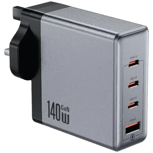 شارژر دیواری 140 وات گرین لاین مدل Green Lion GaN Premium UK Plug Wall Charger 140W