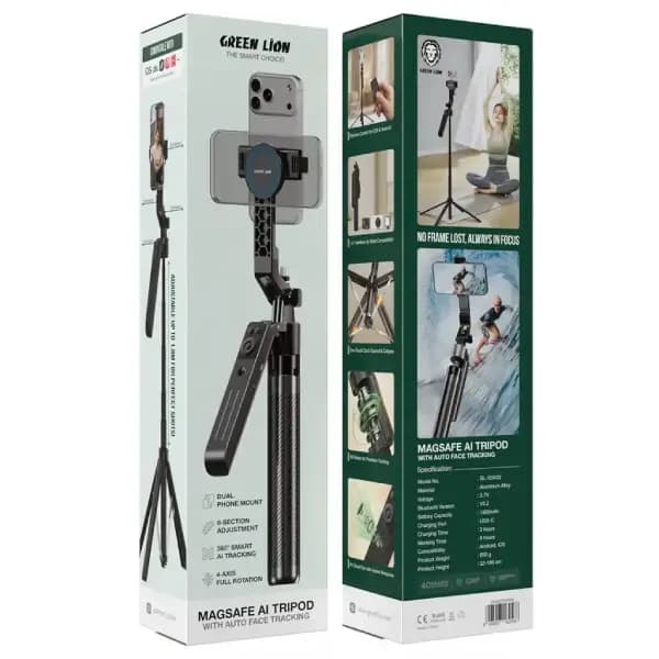 سه پایه گرین لاین مدل Green Lion MagSafe AI Tripod With Auto Face Tracking — تصویر ۵