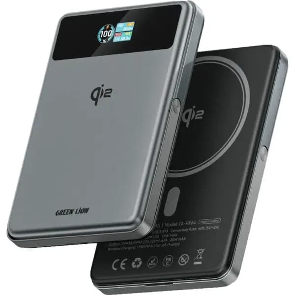 پاور بانک 10000 وایرلس گرین لاین مدل GL-PX64 توان Green Lion