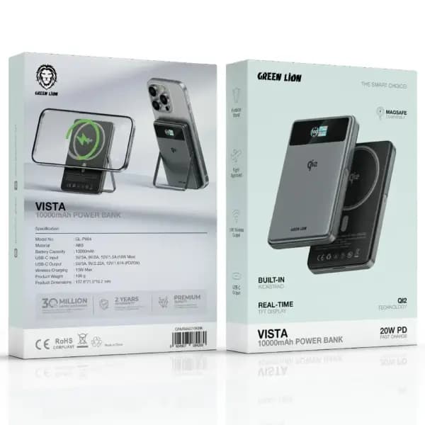 پاور بانک 10000 وایرلس گرین لاین مدل GL-PX64 توان Green Lion — تصویر ۲