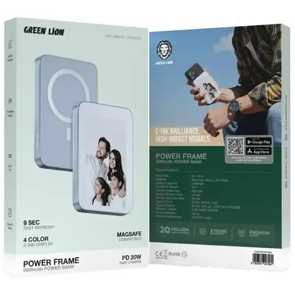 پاور بانک وایرلس 5000 هزار گرین لاین مدل Green Lion GL-PX42 — تصویر ۳
