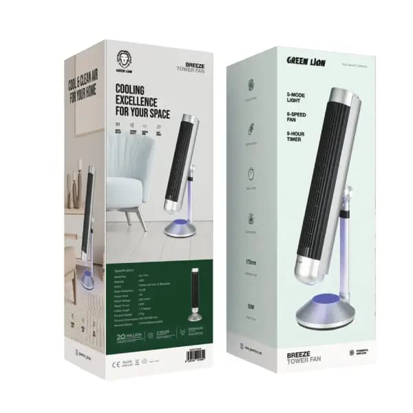 پنکه بدون پره گرین لاین مدل Green Lion Breeze Tower Fan — تصویر ۴