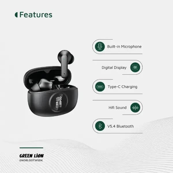 ایرپاد گرین لاین مدل Green Lion Orlando True Wireless Earbuds — تصویر ۴