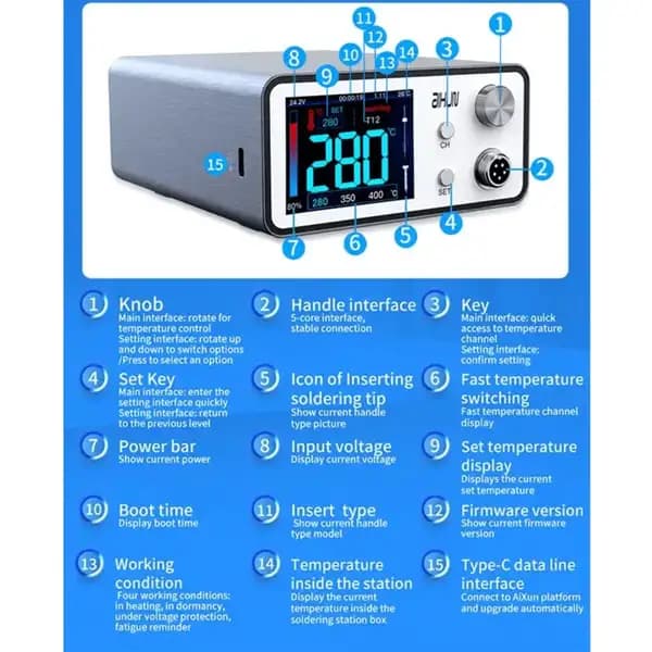 هویه آیکسون مدل AIXUN T3A T245 Handle Soldering Station — تصویر ۶