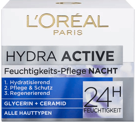 کرم شب سه کاره لورال LOREAL اصل مدل هیدرا اکتیو L’oreal hydra active 3 nacht حجم 50 میل | آبرسان 24 ساعته، بازسازی کننده