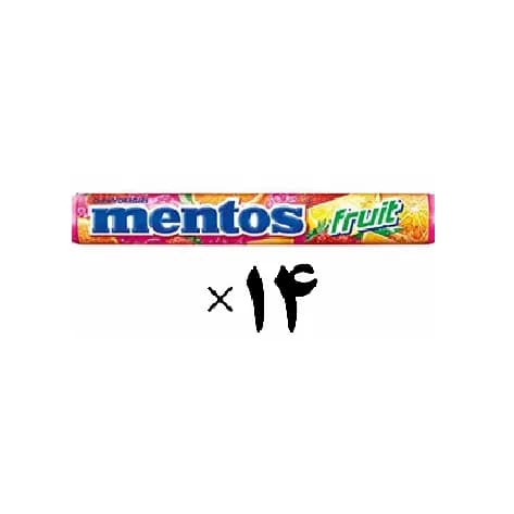 تافی پرتقال و توت فرنگی 14 عددی منتوس Mentos