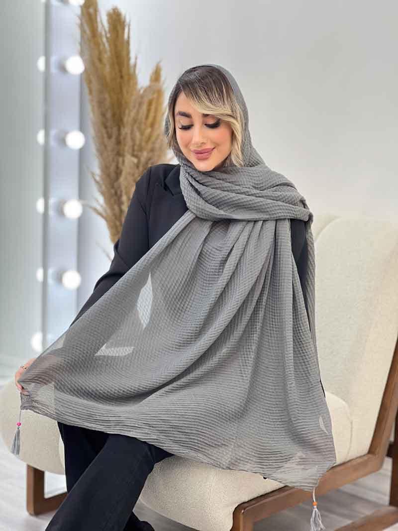 شال پفکی منگوله دار کد 4720 — تصویر ۷