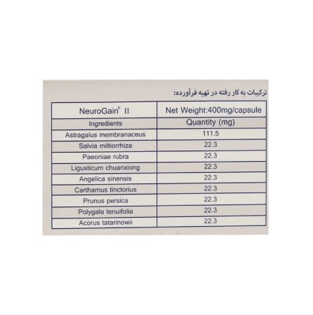کپسول نوروگین برند مفید 60 عددی — تصویر ۲