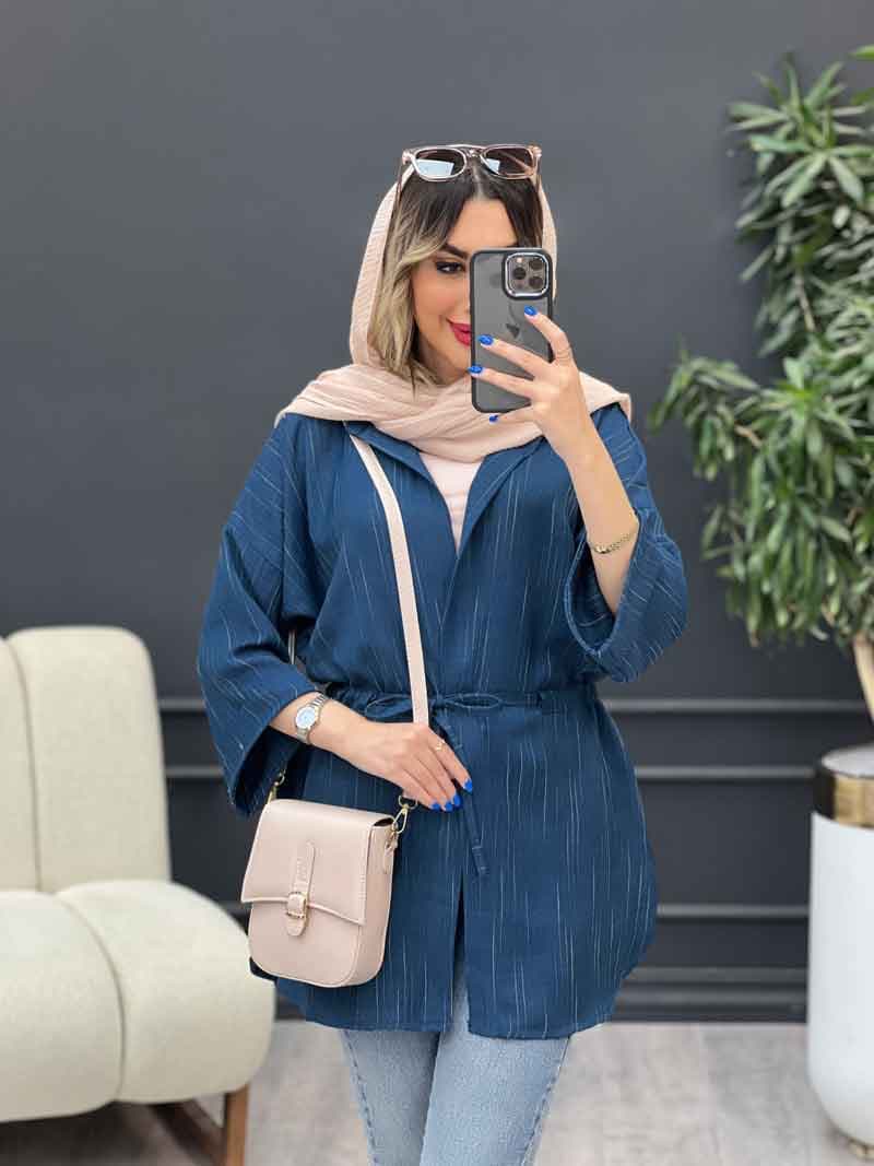 مانتو آستین پاکتی پایین هلال کد 4870