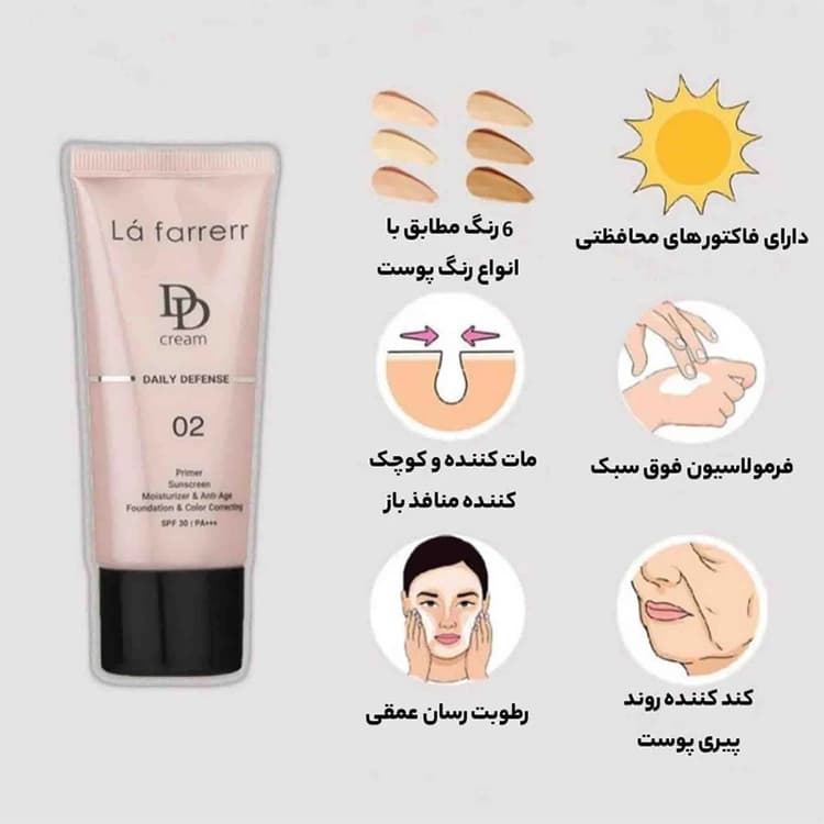 کرم دی دی L’a farrerr مدل Daily Defense حجم 33 میلی لیتر — تصویر ۴