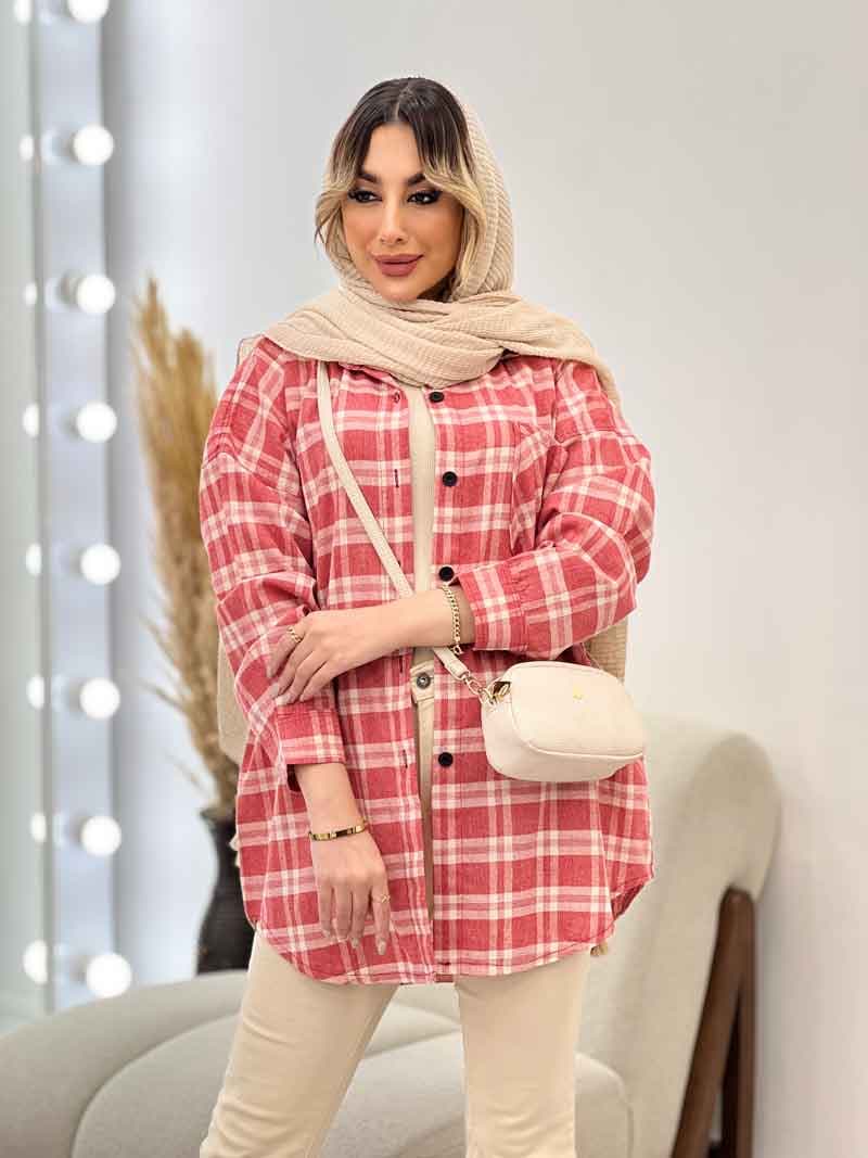 مانتو چهارخونه تک جیب کد 4890 — تصویر ۵