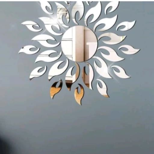 آینه دکوراتیو تزیینی طرح خورشید،ابعاد نصب 60 در 60 س،رنگهای طلایی و نقره ای