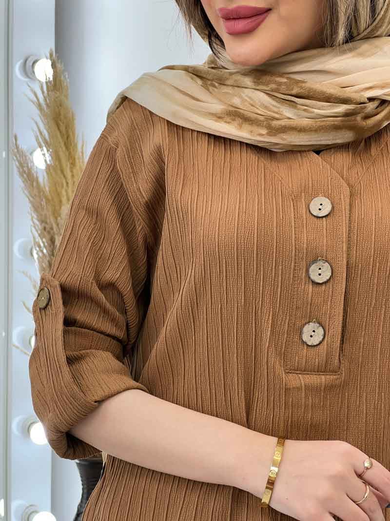 مانتو کراش بغل سه دکمه جانا کد 4794 — تصویر ۷
