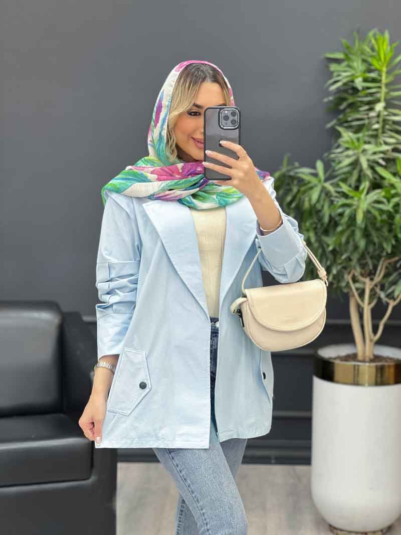 مانتو لینن سر شانه ژیله کد 4815 — تصویر ۲