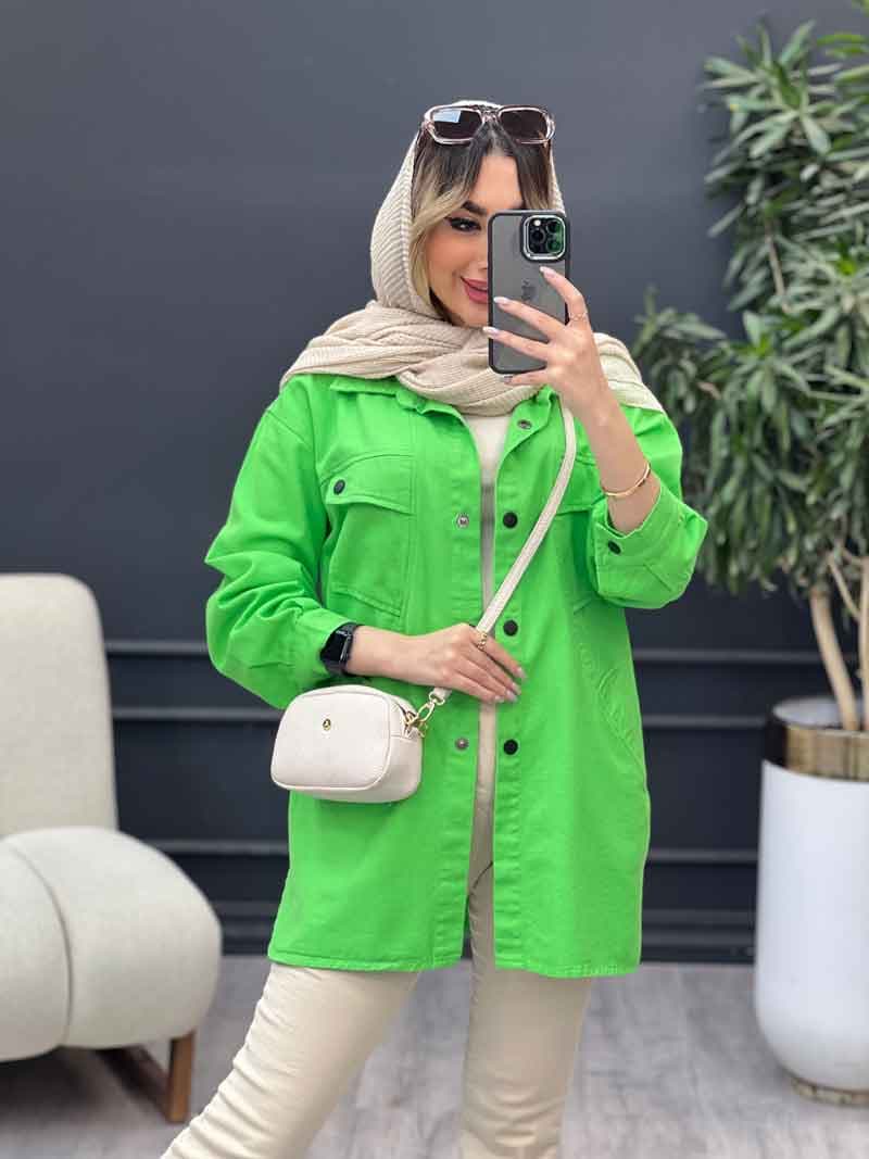 مانتو کتان مداد رنگی کد 4735 — تصویر ۲