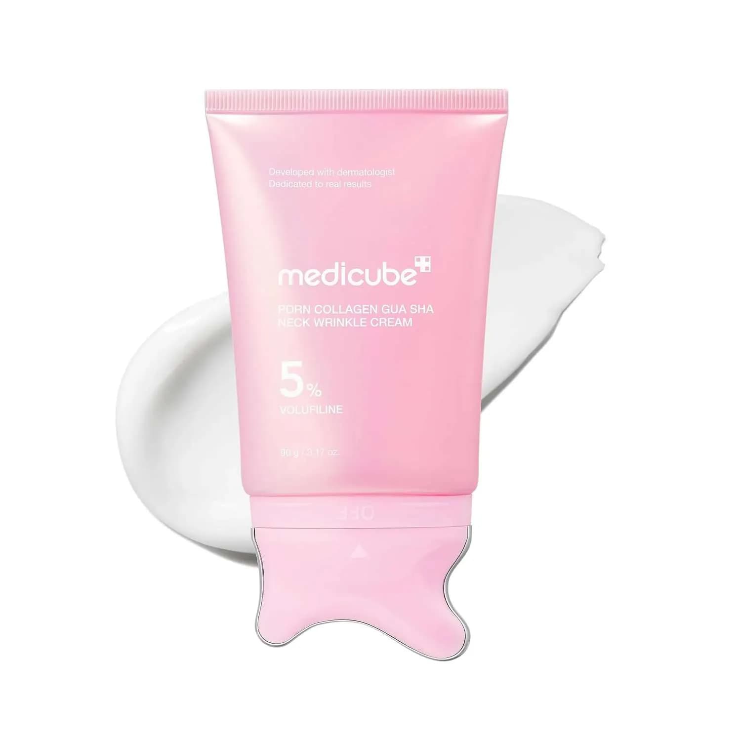 کرم ضدچروک گردن مدی‌کیوب مدل PDRN Collagen Gua Sha حجم 90گرم