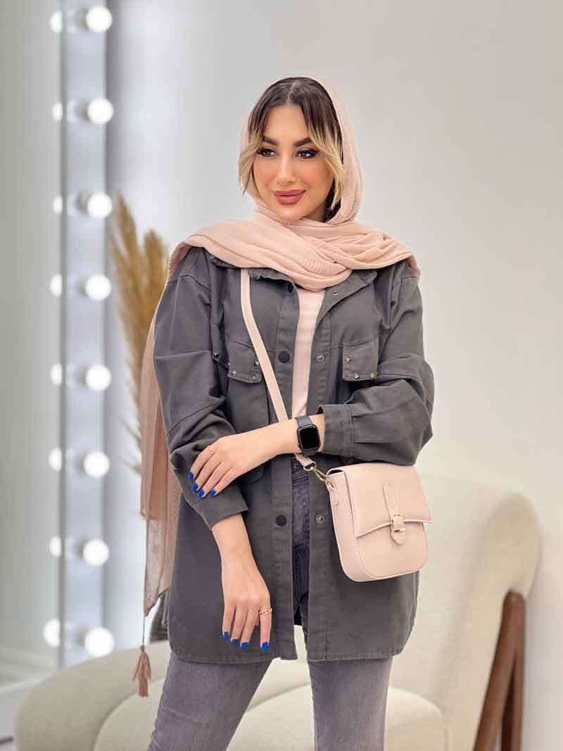 مانتو جیب پرچ هلالی النا کد 4752 — تصویر ۶